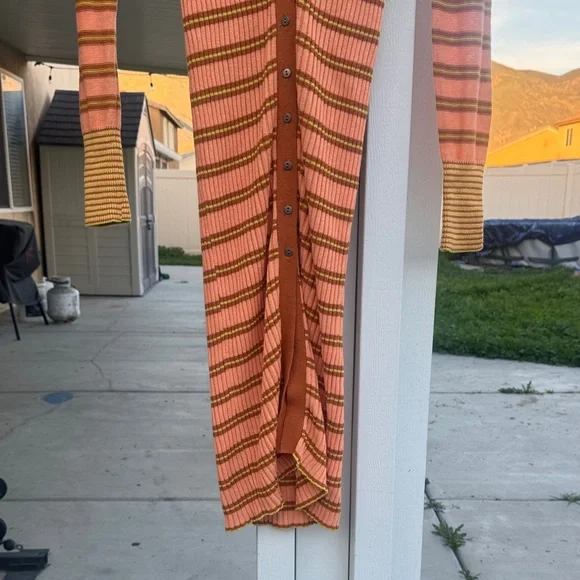 Free People Striped Brown and Orange Dress - Picture 5 of 9
